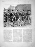 Original Old Antique Print 1895 Lord Archibald Campbell Pipers Glencoe China