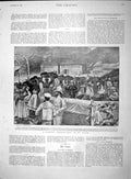 Original Old Antique Print 1895 Gunboat Coaling Ship Lucia Spitzbergen Calypso