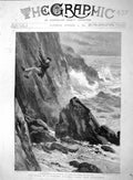 Old Antique Print 1895 Ship Wreck Schooner Bull Point Ilfracombe Toller 19th