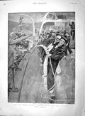 Original Old Antique Print 1895 Channel Squadron Torpedo Practice Ship Gunboat