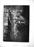 Original Old Antique Print 1895 Ship Magnificent Chatham Dockyard Bat Victorian