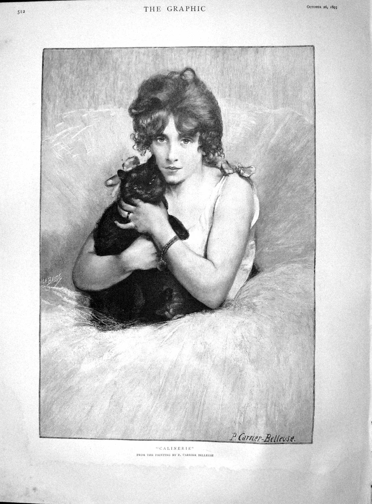 Original Old Antique Print 1895 Lady Calinerie Cat Guiana Police Francis Wright