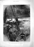 Original Old Antique Print 1895 Ship Windward Jackson Harmsworth Polar Josef