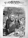 Original Old Antique Print 1895 Lord Salisbury Speaking Guildhall Banquet 19th