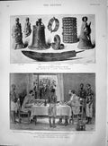 Original Old Antique Print 1895 Major Lothaire Congo Bronze Works Bell Knif 19th