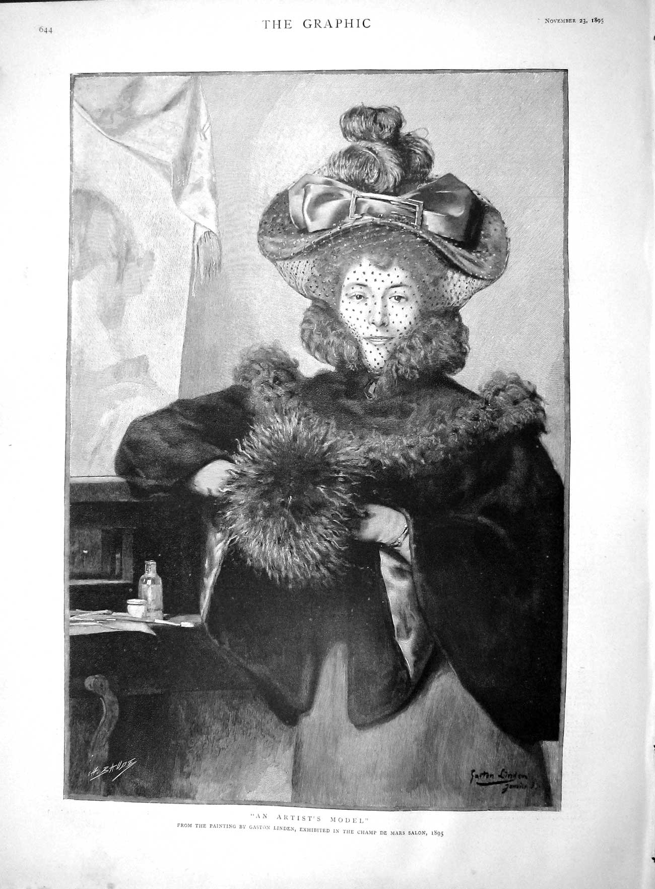 Old Antique Print 1895 Portrait Beautiful Woman Arthur Dacre Amy Roselle 19th