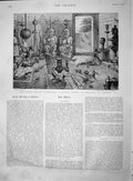 Old Antique Print 1895 Fetich House Kamassi Temple Ashanti Peebles Tabley 19th