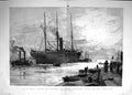 Old Antique Print 1895 Ashanti War Steamer Ship Coromandel Albert Dock 19th