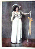 Original Old Antique Print 1895 Colour Portrait Beautiful Lady Woman Victorian