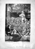 Original Old Antique Print 1895 Idyll Mother Baby Flowers Garden Alma-Tadema