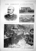 Old Antique Print 1895 Ashanti Francis Scott Ship Angola Kumassi Victor 19th