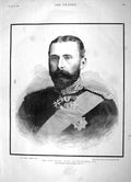 Old Antique Print 1896 Prince Henry Battenberg Chamberlain Train England 19th