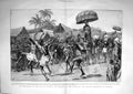 Old Antique Print 1896 Procession King Bekwai Ashanti Expedition Kumassi 19th