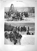 Original Old Antique Print 1896 German Army Bivouac Railway Engineers Siers