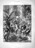 Original Old Antique Print 1896 Prince Henry Battenberg Ashanti Bush Prahsu