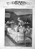 Original Old Antique Print 1896 Scene Hospital Ship Coromandel Nurse Patient