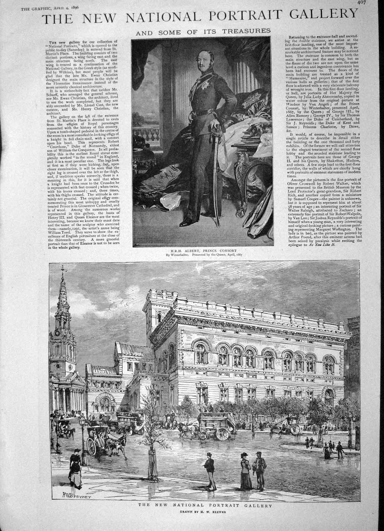 Original Old Antique Print 1896 Portrait Prince Consort Cromwell Scott Franklin