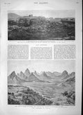 Original Old Antique Print 1896 Fort Adigrat Italian Army Africa Adowa Girl Dog