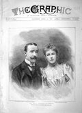 Original Old Antique Print 1896 Wedding Coburg Hohenlohe-Langenburg Alexandra