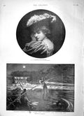 Old Antique Print 1896 Modern Lady Hamilton Salmon Fishing River Dee Net 19th