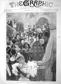 Original Old Antique Print 1896 Lady Salisbury Reception Foreign Office Guests