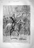 Original Old Antique Print 1896 Czar Coronation Moscow British Consulate Horse