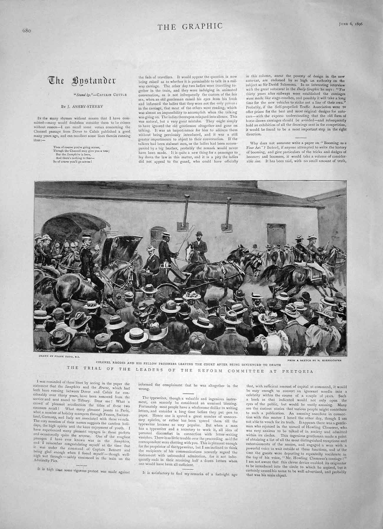 Original Old Antique Print 1896 Trial Leaders Reform Committee Pretoria Rhodes