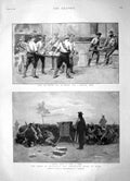 Original Old Antique Print 1896 Siege Buluwayo Ambulance Corps Hospital Picket