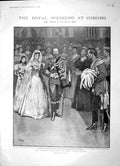 Old Antique Print 1896 Royal Wedding Coburg Court Chapel Ehrenburg Castle 19th