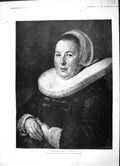 Original Old Antique Print 1896 Portrait Beautiful Woman Lady Franz Hals 19th