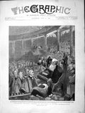 Original Old Antique Print 1896 Oxford Commemoration Sheldonian Theatre Bayard