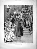 Original Old Antique Print 1896 Concert Buckingham Palace Prince Nemours Bridge