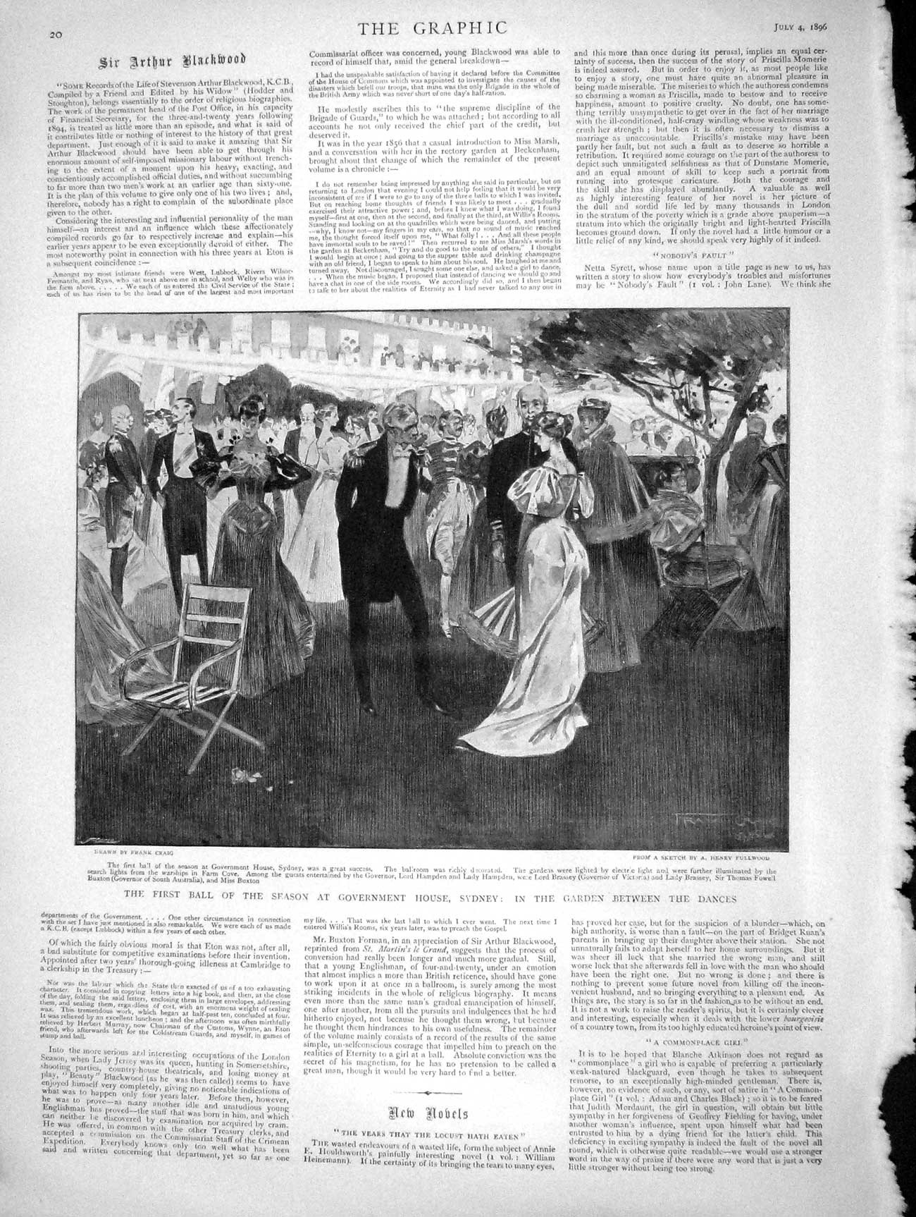 Original Old Antique Print 1896 Ball Government Sydney Hampden Mombasa-Uganda