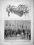 Old Antique Print 1896 Hungary Millennium Budapest Matabeleland Hussars 19th
