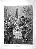 Old Antique Print 1896 Artillery Massachusetts London Battle Firket War 19th
