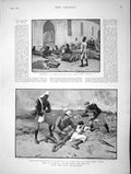 Original Old Antique Print 1896 Nile War Trask Dervish Firket Soudanese 19th