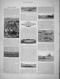 Old Antique Print 1896 War Ships Castalia Peacemaker Holland Lucerne Tour 19th