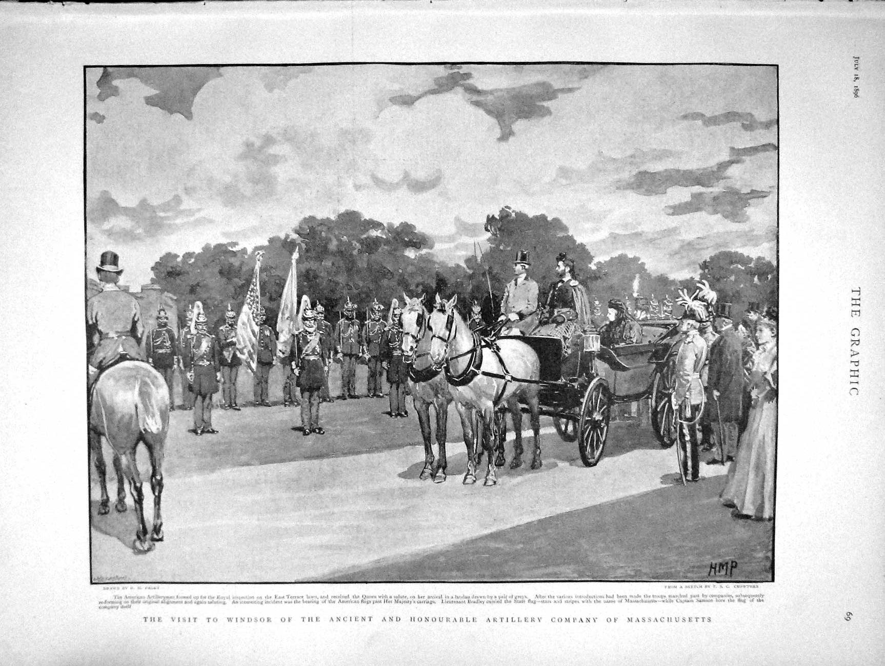 Old Antique Print 1896 Windsor Castle Massachusetts Train Crash Preston 19th