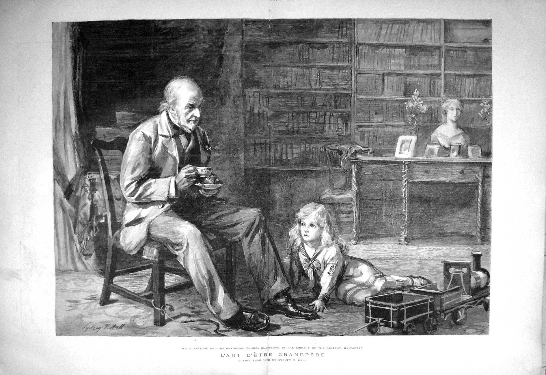 Original Old Antique Print 1896 Mr Gladstone Grandson Deiniol Rectory Hawarden 0
