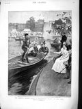 Old Antique Print 1896 Queen Party Buckingham Palace Hoheway Interlaken 19th