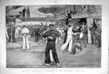 Old Antique Print 1896 Navy Manoeuvres Battle Ship Dancing Sailors War 19th