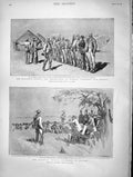 Old Antique Print 1896 Matabele Revolt Indaba Mangwe Captain Rooyen War 19th