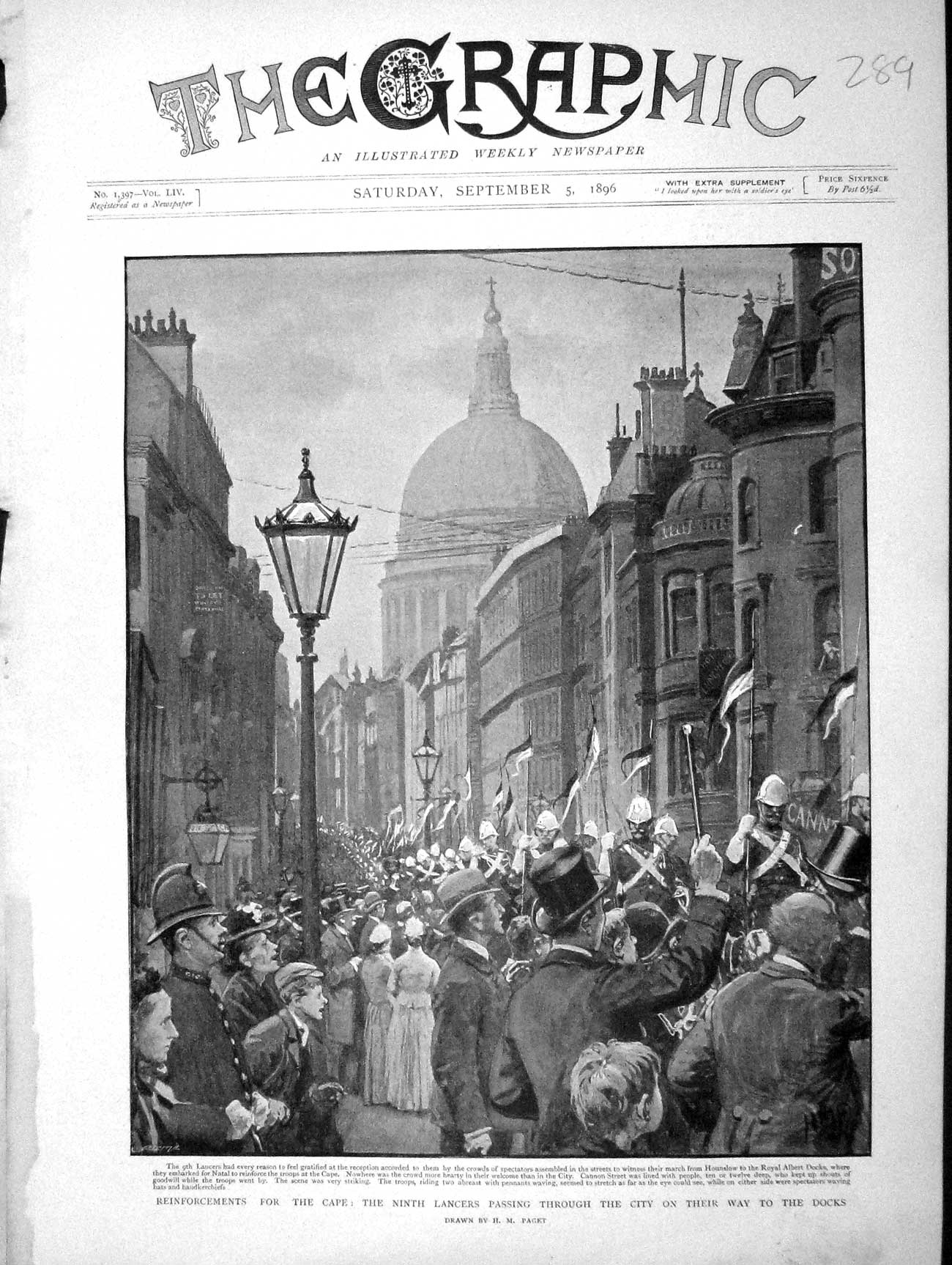 Original Old Antique Print 1896 Ninth Lancers Siers War Royal Albert Doc 19th