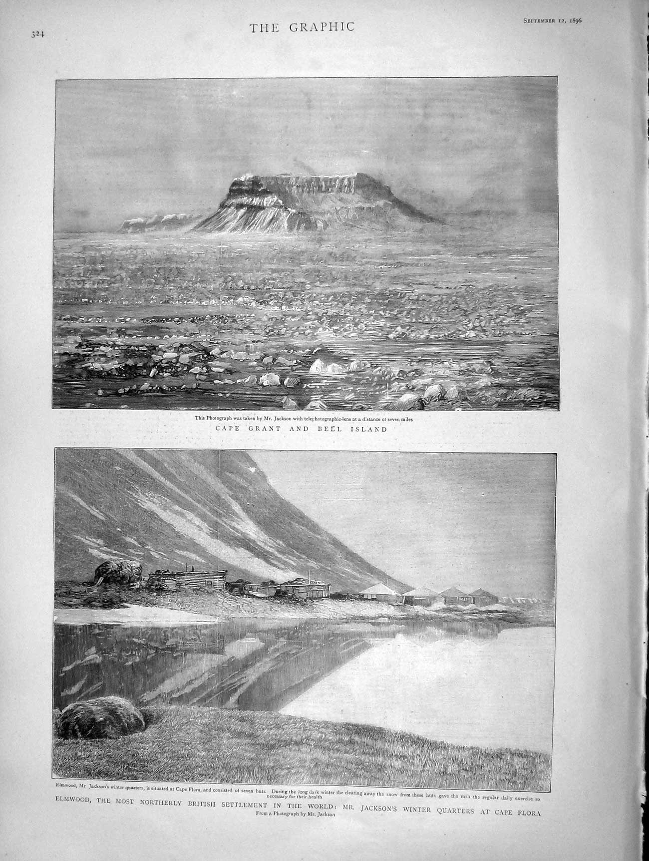 Old Antique Print 1896 Cape Grant Bell Island Elmwood Jackson Cape Flora 19th