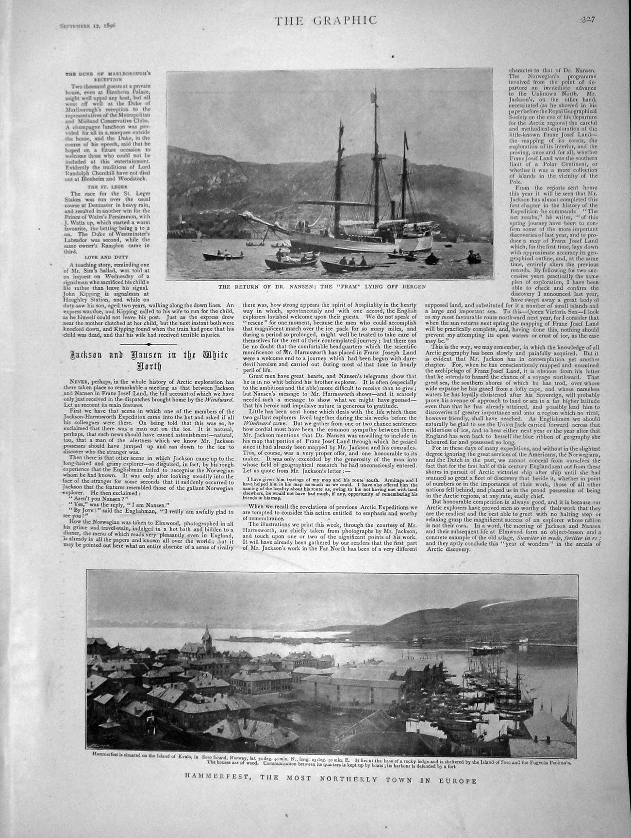 Old Antique Print 1896 War Rhodesia Chief Babyaan Matoppo Hammerfest Fram 19th