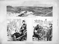 Original Old Antique Print 1896 Army Manoeuvrews Surrey Hills Officers War Gun