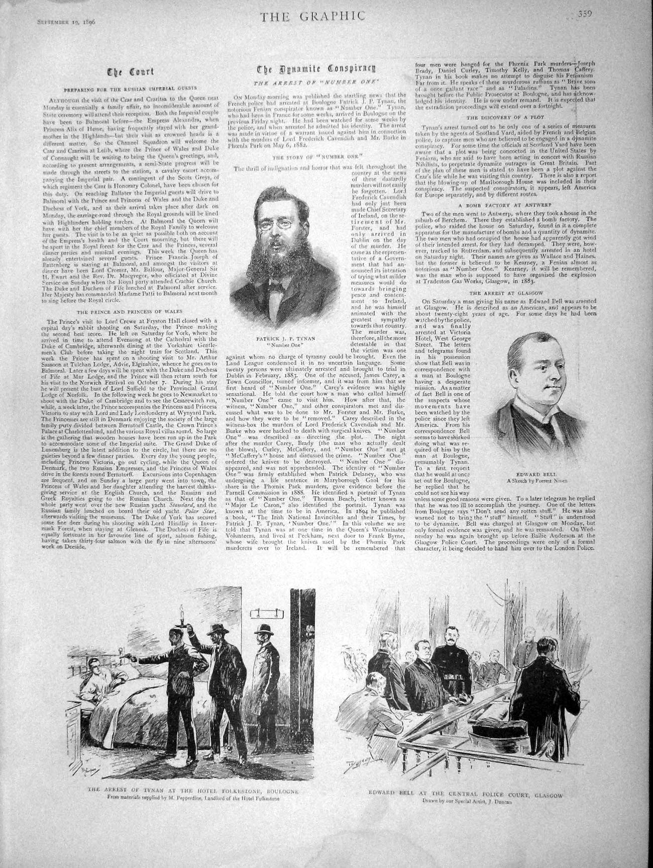 Old Antique Print 1896 Tynan Bell Dynamite Glasgow Rhodesia Kopjes Nansen 19th