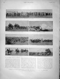 Original Old Antique Print 1896 Indian Army Hussars Battery Gun Tucker Lancers