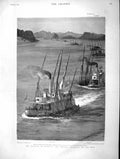 Original Old Antique Print 1896 Sirdar Flotilla Ship Nile War Tamai El Teb 19th