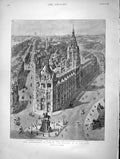 Old Antique Print 1896 London Council Hall Charing Cross Cossack Uniform 19th